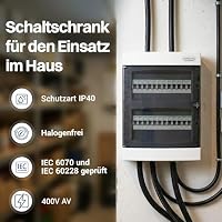 Intratec Sicherungskasten Aufputz 2 reihig – IP40 Verteilerkasten Aufputz Gehäuse für 24 Module mit transparenter Tür für einfache Installation Zuhause & Gewerbe – 361 x 287 x 112 mm – Ansicht 4