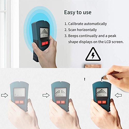 Stud Finder Stud Wall Sensor, 4 in 1 Electronic Sensor Wall Scanner Detector LCD Display, Center Stud Finder With Sound Warning Wood/Metal/Empty Hole/AC Wire Studs Detection