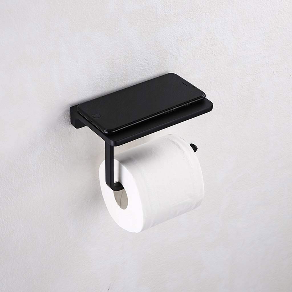Acciaio Inox Nero titolari Carta igienica, Carta igienica Supporto del tovagliolo di Supporto del Telefono Portarotolo Holder Pugno di Carta