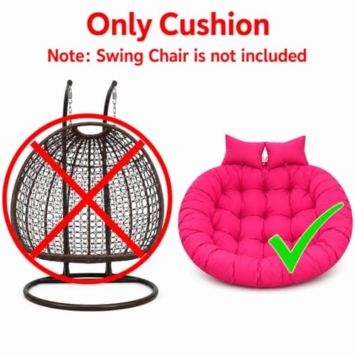 Image of Double Seater Cushion Set - Polyester Fabric Padded Seat for Hanging Egg /Garden Jhula (Cushion ONLY Brown)