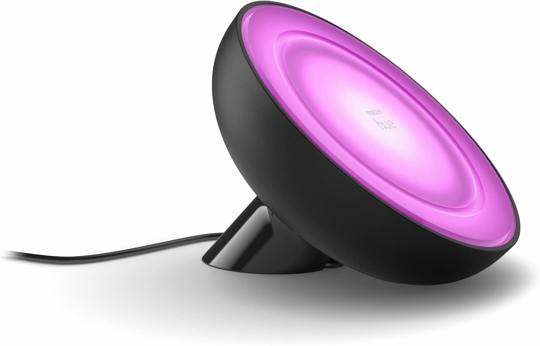 Philips Hue White and Colour Ambiance Bloom [Black] Smart LED Table Lamp, with Bluetooth Works with Alexa and Google Assistant