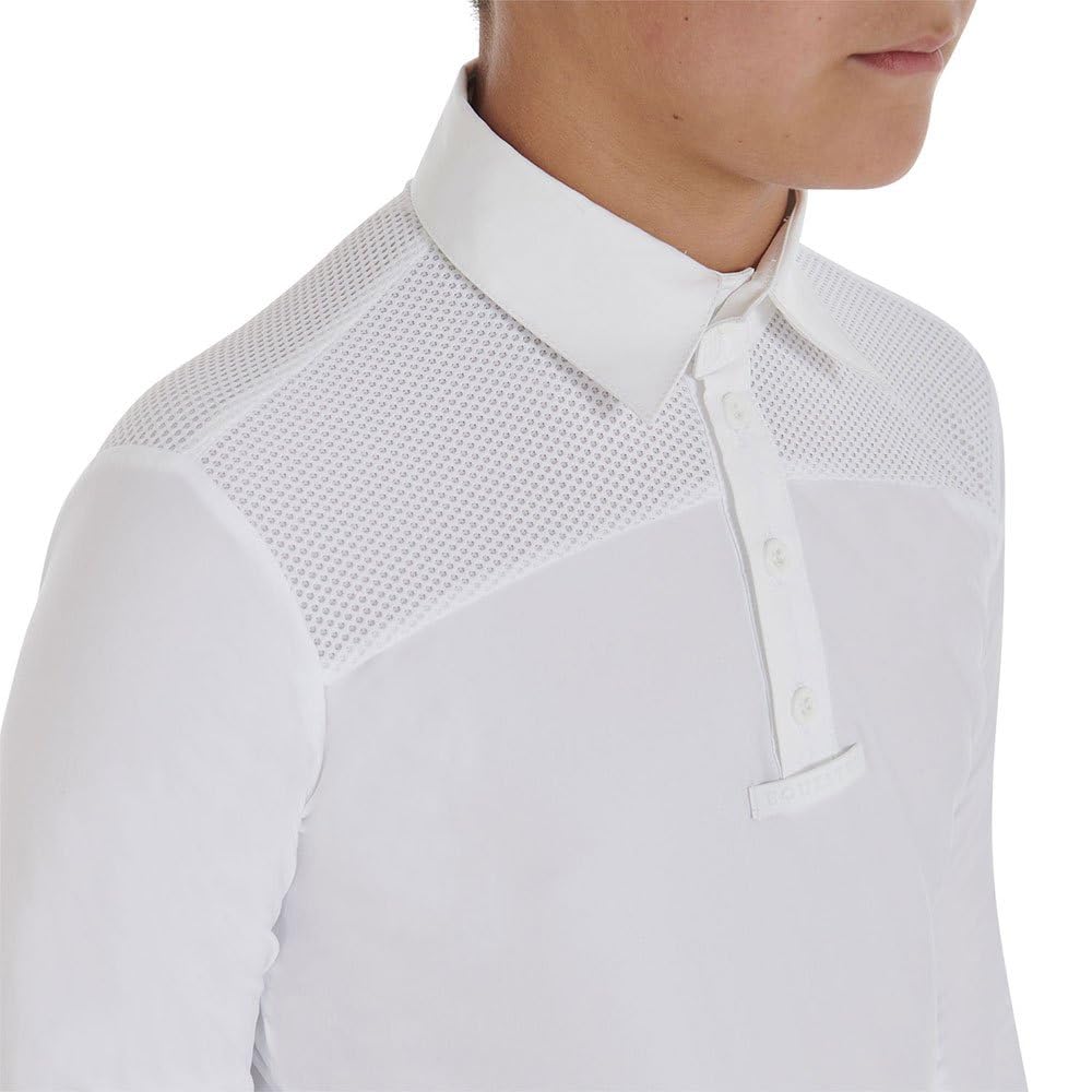 Equestro Polo A Maniche Lunghe Junior Competition Jersey Buttons 12 Years