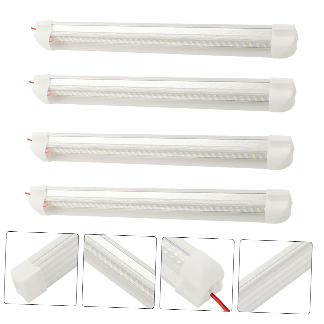 TOPBATHY 4pezzi Luce Led Per Auto Striscia Luminosa Da Lettura Per Auto Lampadine Basso Consumo Energetico Installazione Semplice Confezione
