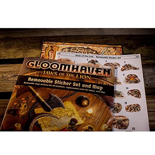 Gloomhaven Cephalofair Games: Jaws of The Lion Stickers y Mapa miniatura 3