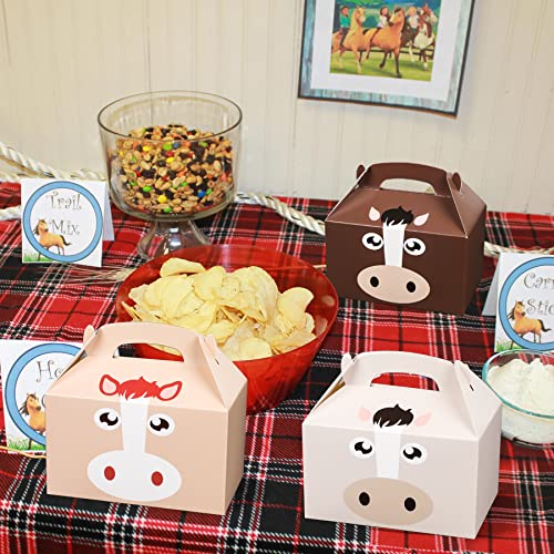 Horse Party Favors 24 PCS Cow Horse Party Treat Boxes Cowboy Gift Box Cardboard Candy Cookies Snacks Boxes for Western… - Image 6