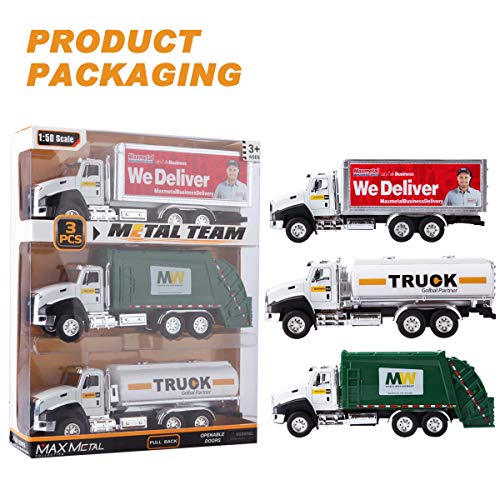 image for Wemfg 3 Pack of Car Toy Set Play Vehicles in Carrier Truck, Postal Tru