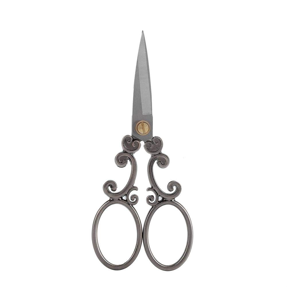 Oumefar Gold,Silver 1Pc Scissors Tailor Scissors Antique Style Small Scissors For Embroidery Sewing Dressmaking Accessories Craft Tool,Vintage Scissors Dressmakers Scissors Needlework Scissors (Silver Gray)