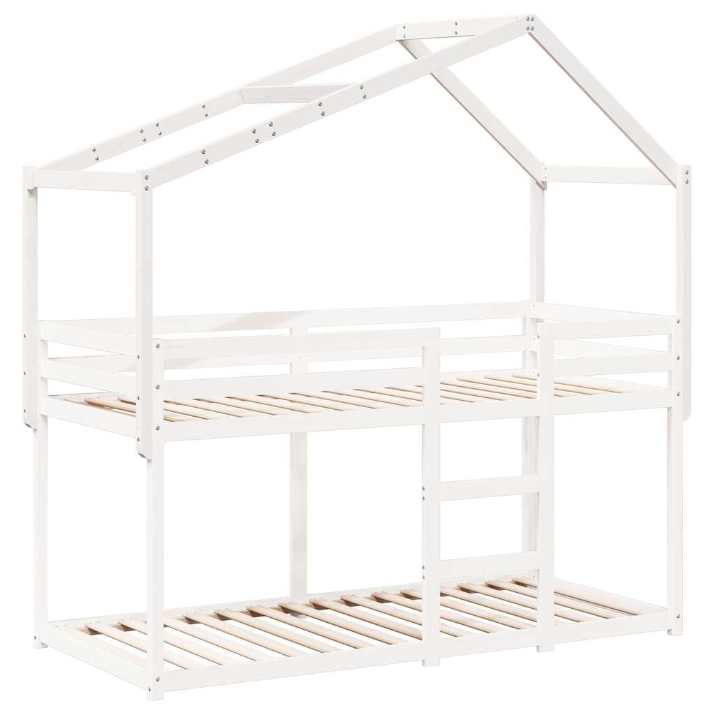 Techo para cuna blanco de madera maciza de pino, 203 x 95,5 x 142 cm, diseño abierto para un acceso seguro, como accesorio de cama para habitación infantil y zona de juegos