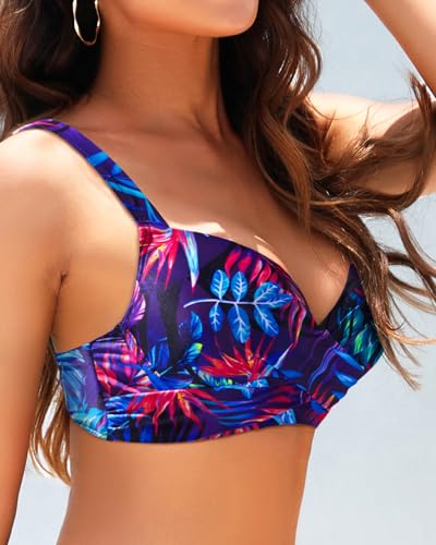 Image of Aqua Eve Women Underwire Bikini Top - Push Up Swimsuit Top Bra Padded Bathing Suit 2026 Twist Front Swimwear