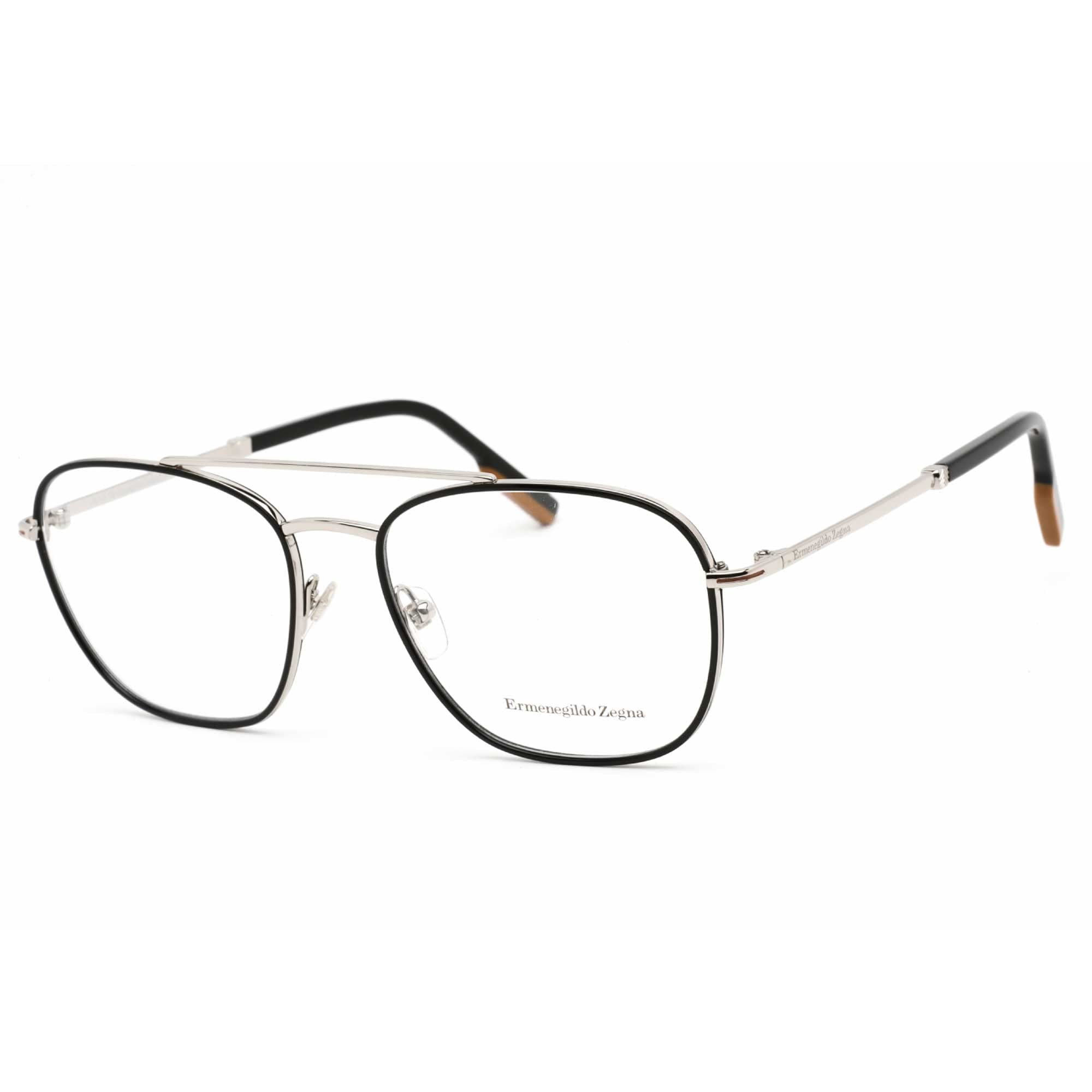 Ermenegildo Zegna Rectangular Eyeglasses EZ5183 016 Palladium/Black 56mm