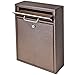 Mail Boss 7418 High Steel Locking Mounted Mailbox-Office Drop Comment Letter Deposit, Bronze Tamper-Proof Wall Hanging Secured Document Box, Medium