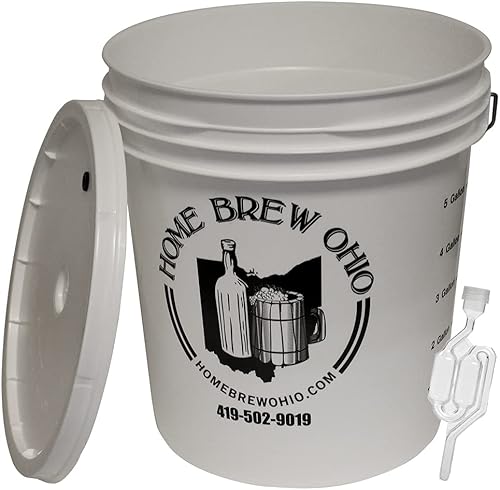 Home Brew Ohio Cubo de fermentación de 7.9 galones con tapa con ojales y esclusa de aire de doble burbuja