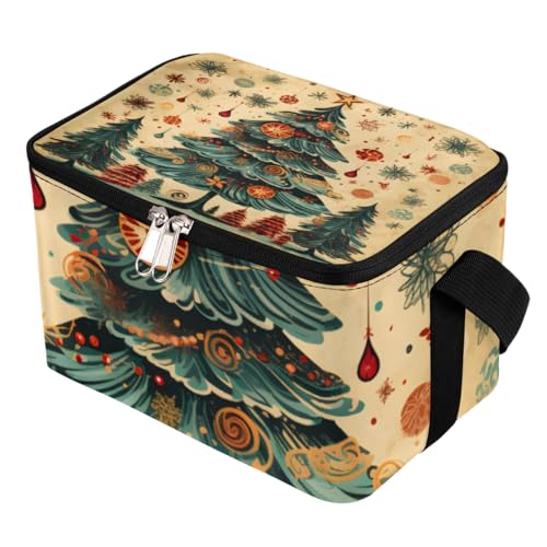 GzLeyigou Lunch Bags for Women Men 9 Cans,Xmas Christmas Trees Hot & Cold Food Delivery Bag Insulated Grocery Bag Insulated Lunch Box Cooler Bag for Office Work Picnic Beach