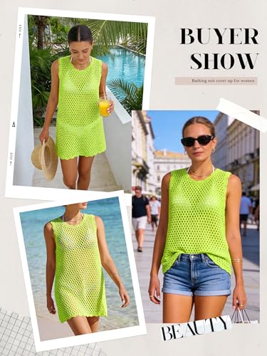 Image of ATOG Swimsuit Coverup for Women Beach Bathing Suit Cover Ups Crochet Swimwear Summer Knit Swim Outfits