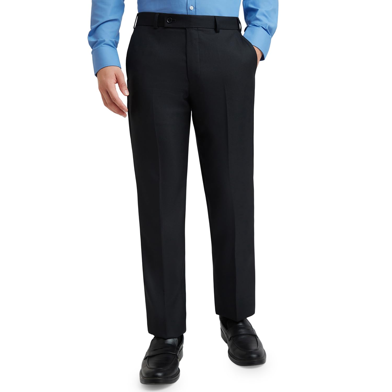 park avenue Men's Regular Fit Polyviscose Blend Structure Pattern Flat Front Formal Trouser-picture-17