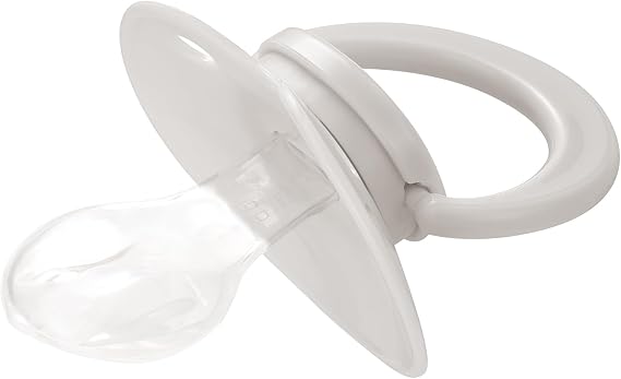 Adult Sized Pacifier Bigshield : Replacement Silicone Dummy Big Teat for Anxiety Release - Orthodontic Paci Taken Apart and Re-Assembled White