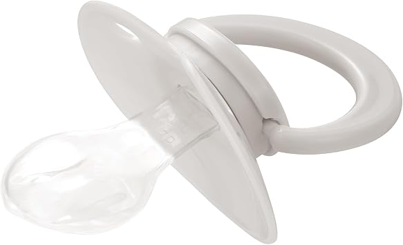 Adult Sized Pacifier Bigshield : Replacement Silicone Dummy Big Teat for Anxiety Release - Orthodontic Paci Taken Apart and Re-Assembled White