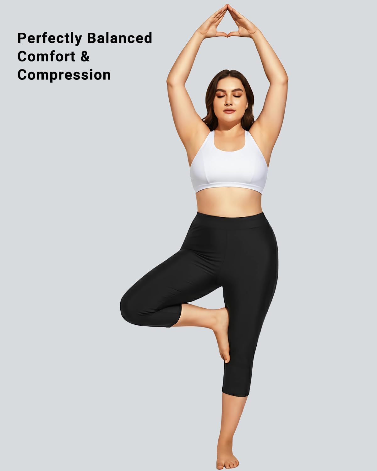 Holipick Plus Size Swim Pants for Women Swim Capris High Waisted Swim Leggings UPF 50+ Long Swim Shorts - Image 5