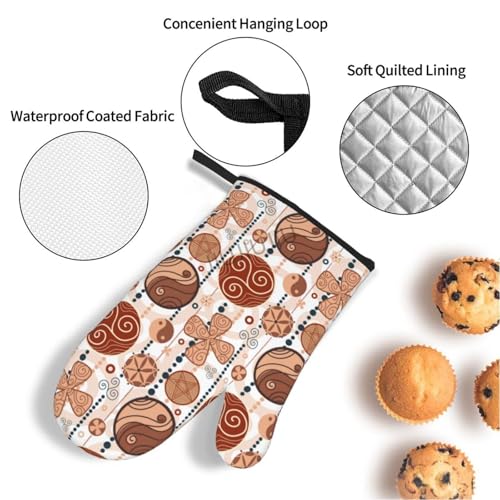 Oven Mitts and Pot Holders Set Patterns Non-Slip Heat Resistant Oven Mitts and Potholder for Cooking Baking Grilling BBQ - immagine 4