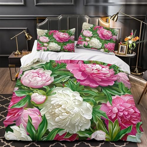 Housse de couette pingouin sans repassage parure lit double microfibre fermeture éclair 3D