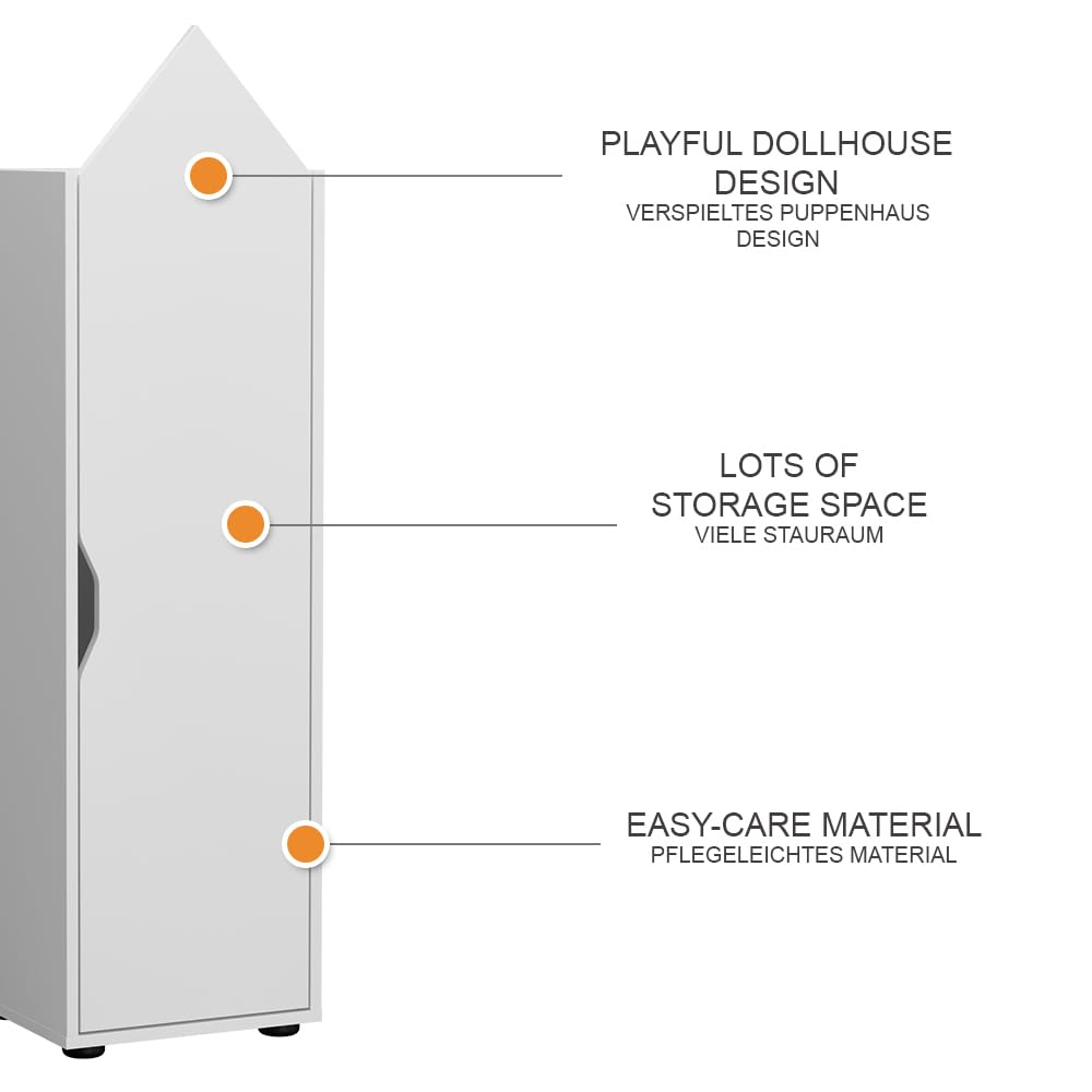 Vicco Étagère pour Enfants Estell, Blanc, 36.4x130.9cm, avec des espaces de Rangement Ouverts pour Le Stockage des Jouets