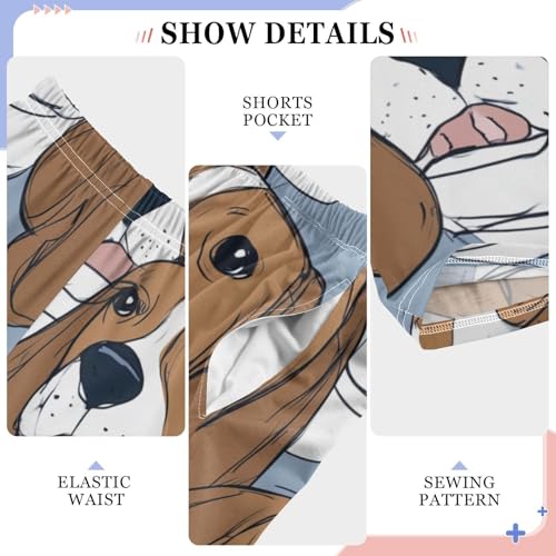 ZZXXB Beagles Boys Long Pants Soft Trousers Elastic Waist Kids Lounge Bottoms with Pockets S-XL4