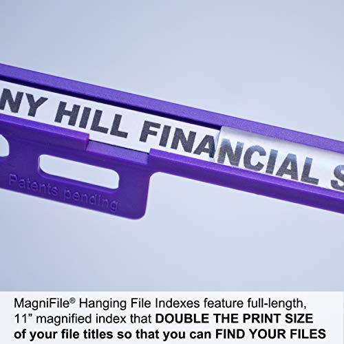 Ultimate Office MagniFile Insertable Hanging File Folder Tabs. Indexes That Double The Size of Your File Titles to Find Files Fast! (Set of 10), Assorted - Thumbnail 5