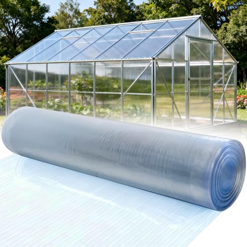 Polycarbonate Roofing Sheet 65.62 ft3.28 ft 0.8mm Thick Resistant Rainproof Transparent Polycarbonate Greenhouse Panels Insulated Clear Roof Panels for Pergola Patio Gardening Farming Agriculture
