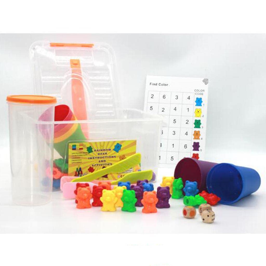 Qianly 90 Piezas Juego de Mesa para Clasificar Incluye Fichas de Contadores Plásticos Pesos Coloridos y Tarjetas con Pinzas para Desarrollar