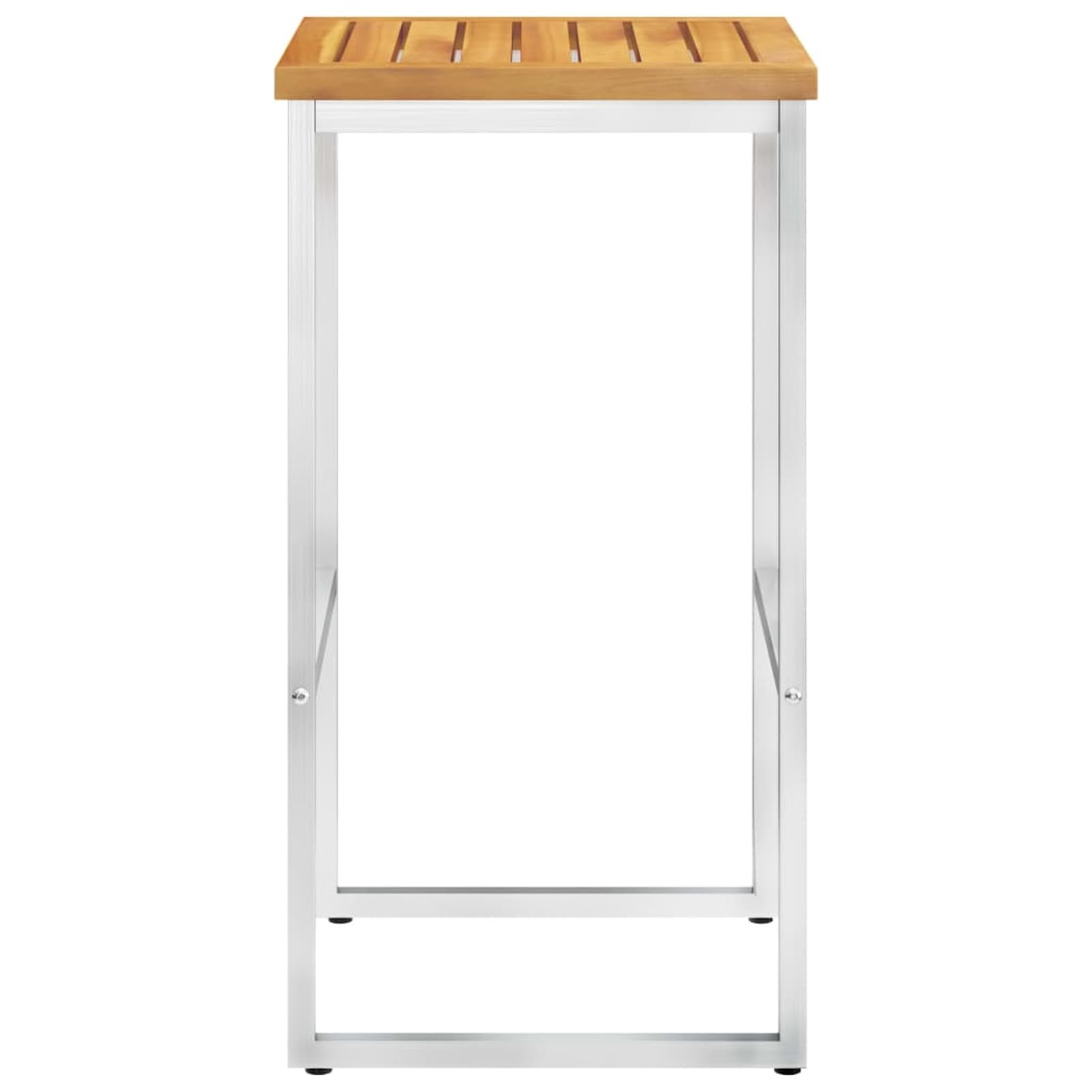 Homgoday Taburetes de bar, 4 unidades, de madera maciza de acacia y acero inoxidable, silla de oficina, silla de oficina, silla de escritorio para salón o dormitorio