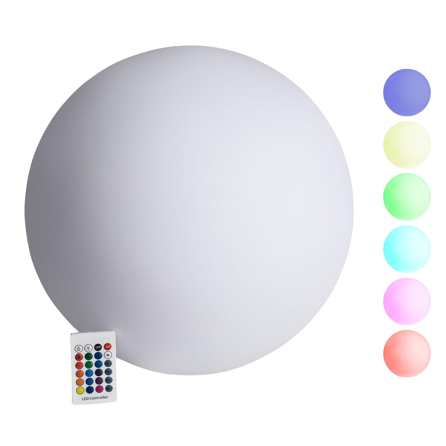 VERDOBA Kugelleuchte Mit Akku - Wasserfeste LED-Leuchtkugel Mit Farbwechsel und USB-C Anschluss - Dimmbare Kugel für Außen & Innen - 30 cm Große Lampe Mit Schutzklasse IP67