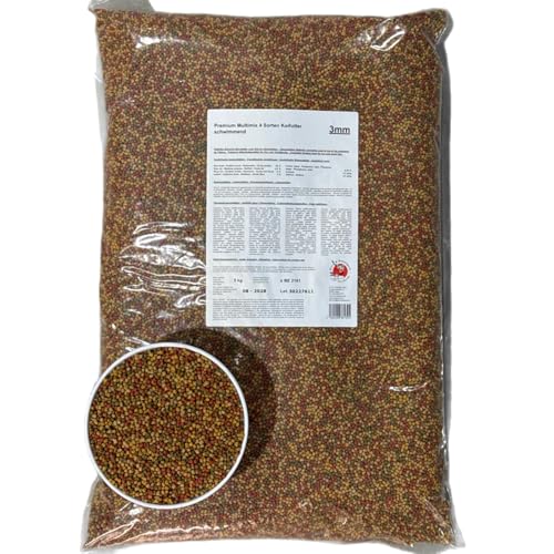 Koi Herdecke - Mélange d'Aliments pour Poissons Koi 5 kg | Granulés Flottants 3 mm | Pour Poissons d'Ornement, Rouges, Orfèvres, Shubunkin | Paquet de 5...