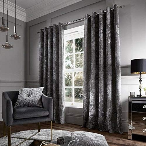 Catherine Lansfield Crushed Velvet Pillowsham Pair Silver