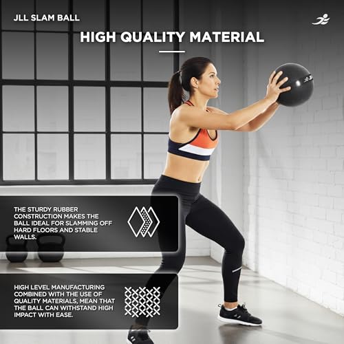 JLL® Slam Ball - (12kg) No Bounce, Heavy Duty Rubber, Available in 5kg, 10kg, 12kg & 15kg - Ideal for Cross Fit, Core Workouts, Strength Training, HIIT Workouts - Image 6
