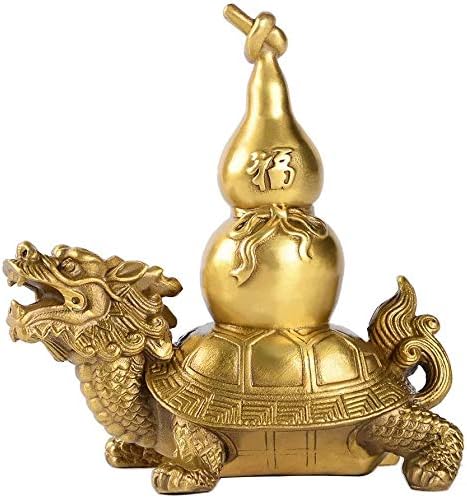 CHUNCIN - Estatua de tortuga de dragón de Feng Shui, riqueza, prosperidad, figuras de latón, coleccionables, regalos de la suerte, decoración de
