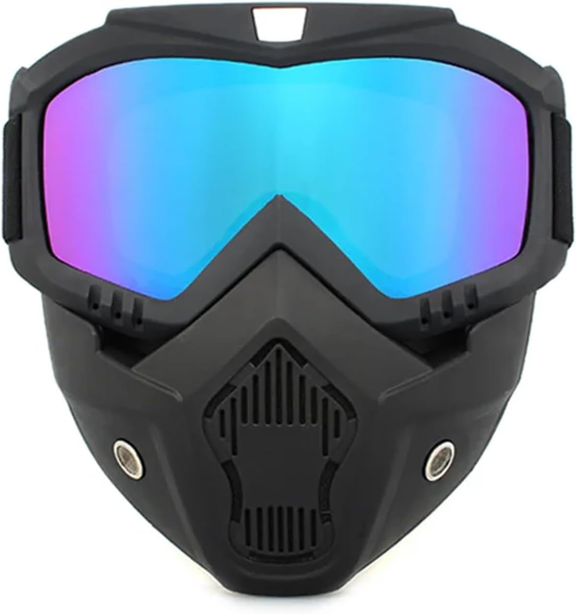 Hezark 3 in 1 Bike Scoter Motorcycle Protective Goggles Bike Face Mask Bike Face Shield, Rainbow Visor