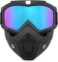 ANTICMART || Motorcycle Protective Goggles with Face Mask | UV Protection Rainbow Visor Bike Face Shield | Anti-Glare & Windproof Riding Gear for Bikers & Scooters (Multicolor-Pack1)
