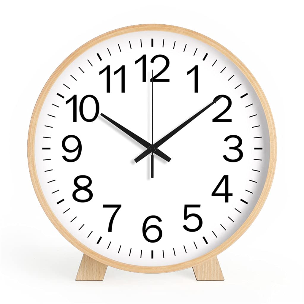 Hrwly D Woo Table Clock Home Ecoration Living Room Ining Wooden Esk Esktop Silent Watch(,8 Inches)