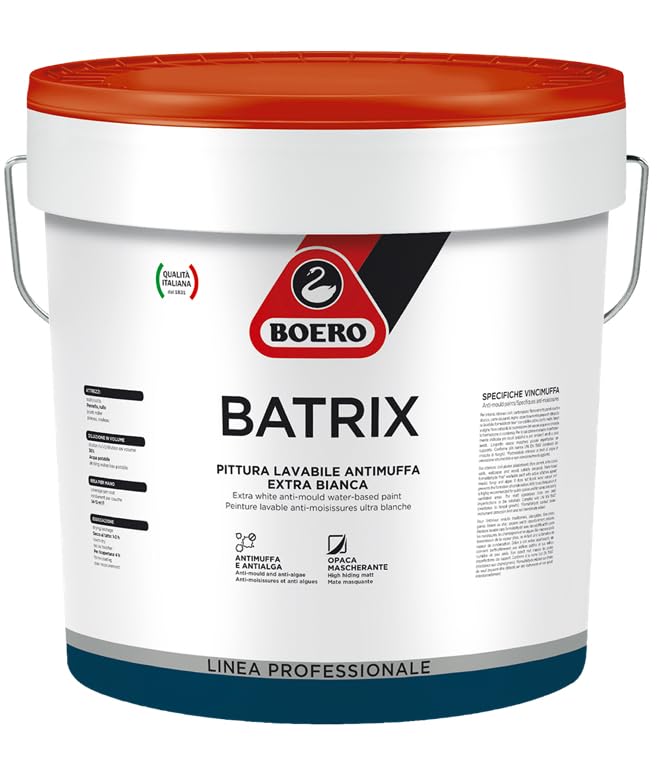 PELLECCHIA 1969 | BOERO BATRIX PITTURA LAVABILE ANTIMUFFA EXTRA BIANCA (13 Litri)