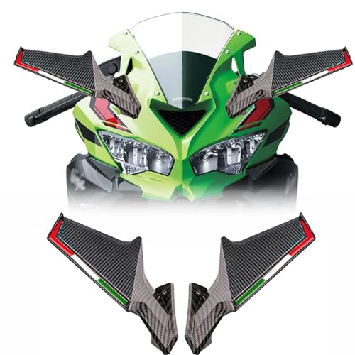 for ZX-4R ZX-4RR ZX-25R ZX-25RR ZX4R ZX4RR ZX25R ZX25RR Wind Wing Rearview Mirror Motorcycle Mirror Motorcycle Wing Mirror Wind Wing Reflector Hidden Mirror (Carbon Fiber Texture)