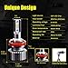 H11 LED Headlight Bulb Hi Low Beam or Fog Light, A-1ux All-in-one 12xCSP Chips H11/H8/H9 Conversion Kit - Xenon White 10800LM 6000K
