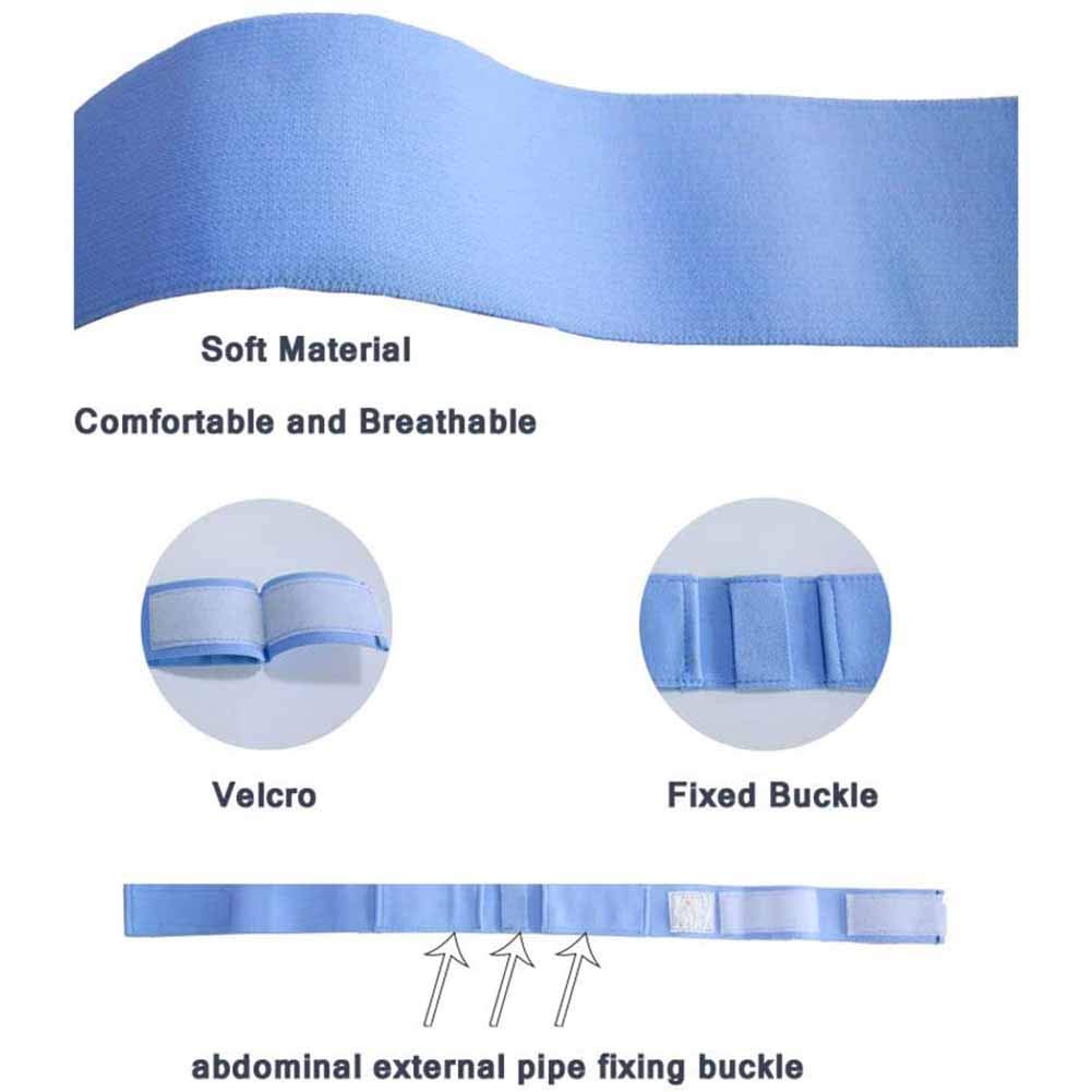 Abdominal Dialyse Gürtel, Bauchdialyse-Fixierungsgürtel, Blauer unsichtbarer Taillen-Katheter-Schutz, Peritonealdrainage-Schlauch-Band,1pcs(L)