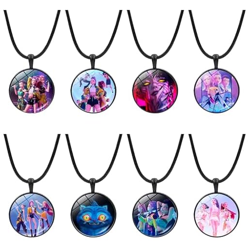 TCRZHHRX Set de 8 Collares Demon Hunters K-p0p con Colgantes de Vidrio - Collar gráfico de joyería de anime para niños,Para Cosplay,Cumpleaños y Fans - Regalo para Mujeres | Ya disponible en tu tienda friki favorita! En mundofriki.es!