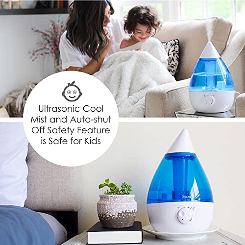 Crane Ultrasonic Humidifiers For Bedroom And Office, 1 Gallon Cool Mist Air Humidifier For Large Room And Home, Humidifier Filters Optional, Blue And White #TOP3