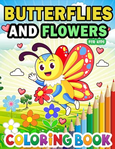 Butterflies and Flowers Coloring Book for Kids: Simple and Adorable Illustrations Featuring a Variety of Exquisite Easy Designs for Creative Boys & ... 8.5x11 in) (Let's Explore Nature's Palette) image 2