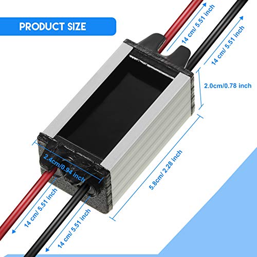 2 Pcs Dc 24v to 12v 2a 24w Step Converter Voltage Reducer Regulator Down Waterproof Dc 24v to 12v Buck Boost Converter for Golf Cart,Accept Dc15-40v Inputs(2 Pieces)3