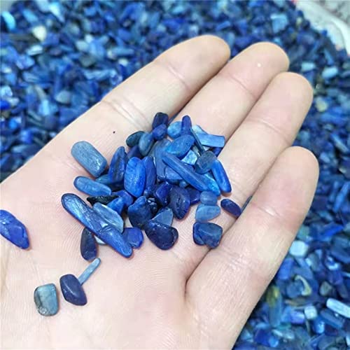 FFIME Gemstones for Decoration Natural Aquamarine Crystal Tumbled Kyanite Quartz Stone Gravel 9mm-12mm Aura Crystal (Color : 100g)