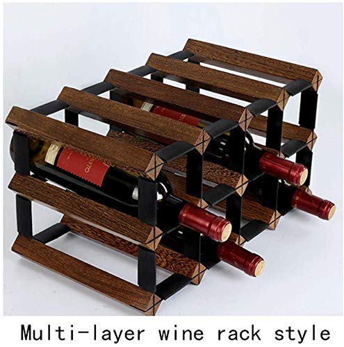 Soporte de vino de madera maciza para 9 botellas miniatura 3