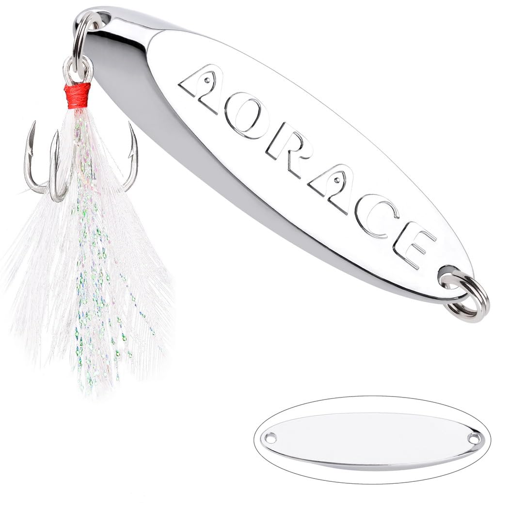 Señuelos de pesca, cucharas de metal para pesca de agua salada, señuelos de trucha agudos de metal duro, 12 tamaños, ganchos de cuchara de fundición para salmón y lubina en 3 g, 5 g, 7 g, 10 g, 14 g