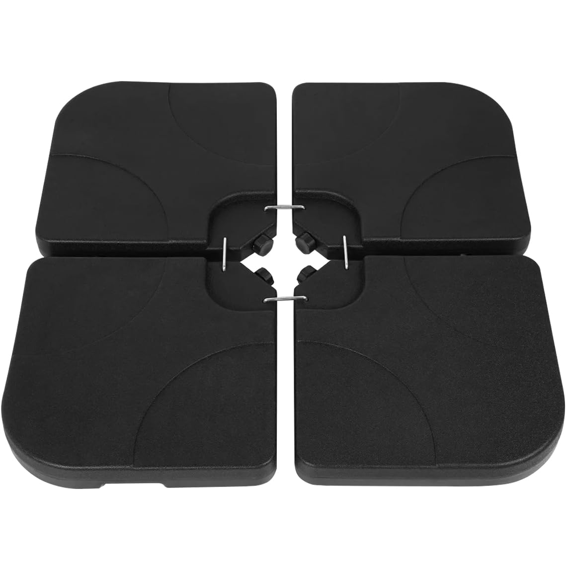 Pied de parasol à roulettes - À remplir d'eau ou de sable - Poids du parasol : 60 l - Base carrée - Noir - 23797